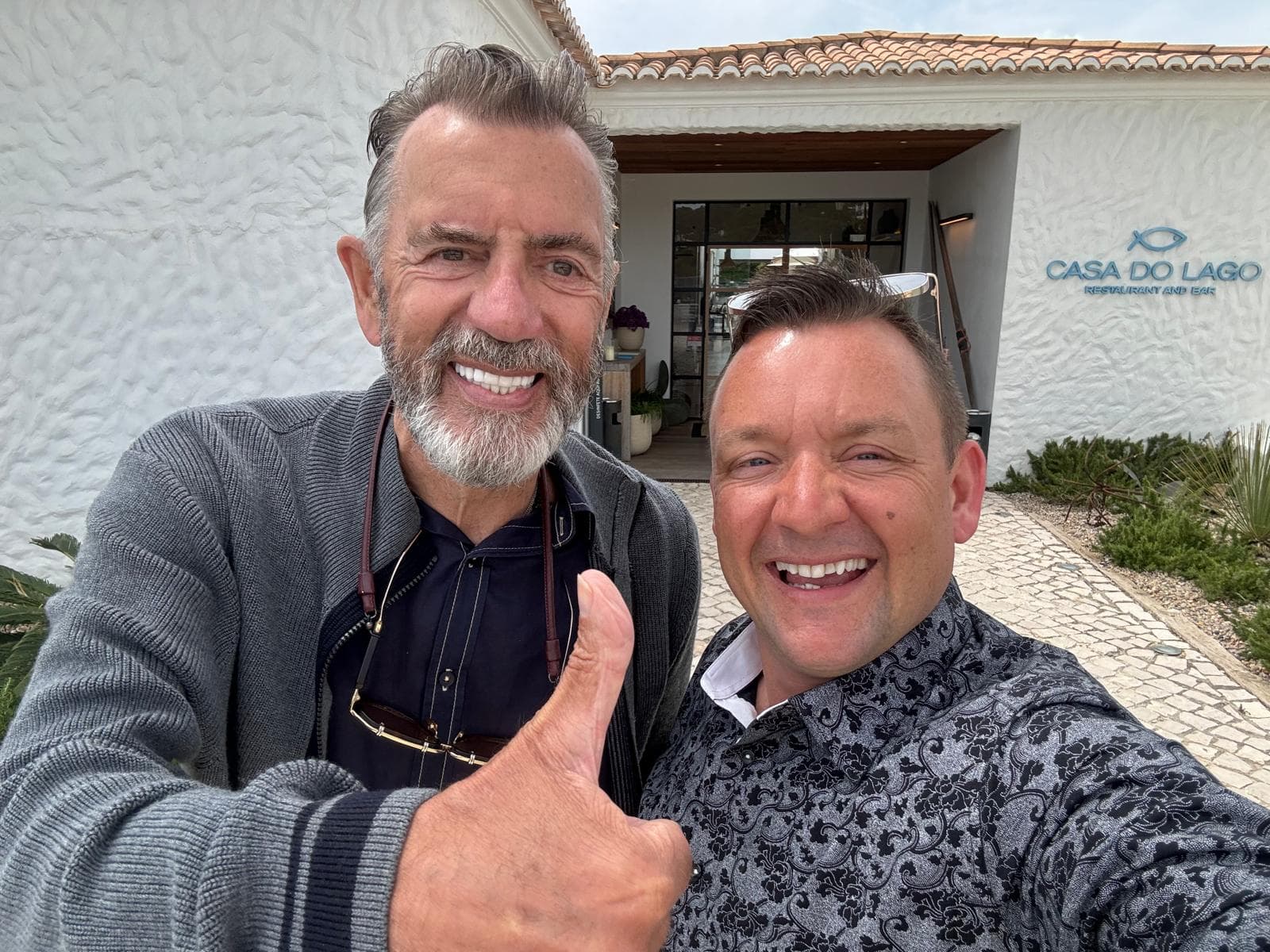 Chris White with Duncan Bannatyne at Casa do Lago in the Algarve